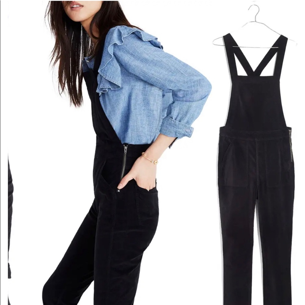 Black Velvet Overalls Dungarees Madewell